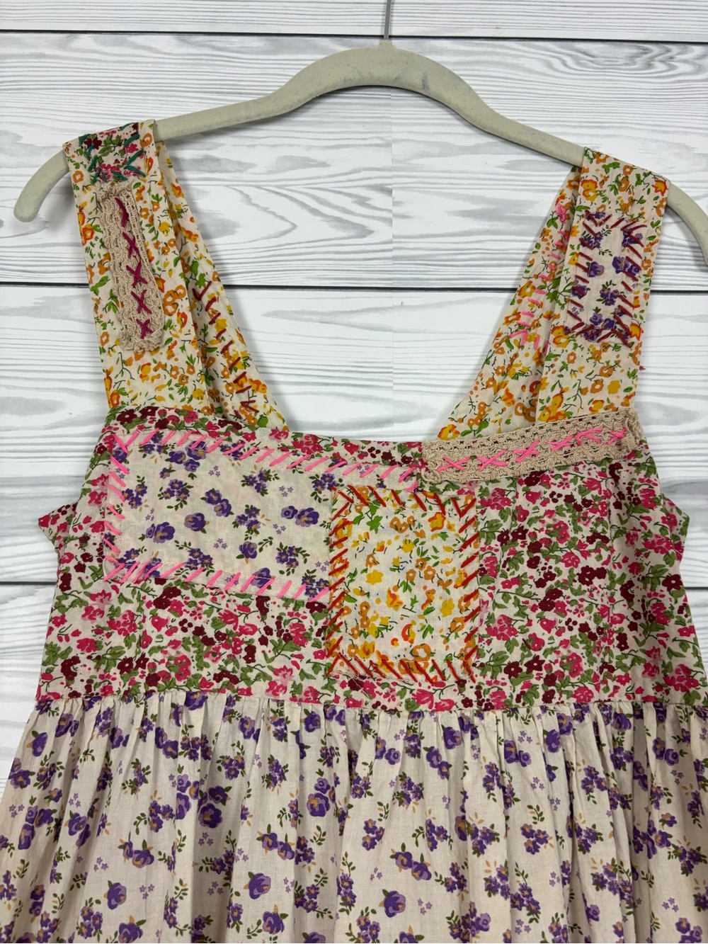 Natural Life floral boho patchwork mini dress size small - Picture 8 of 16